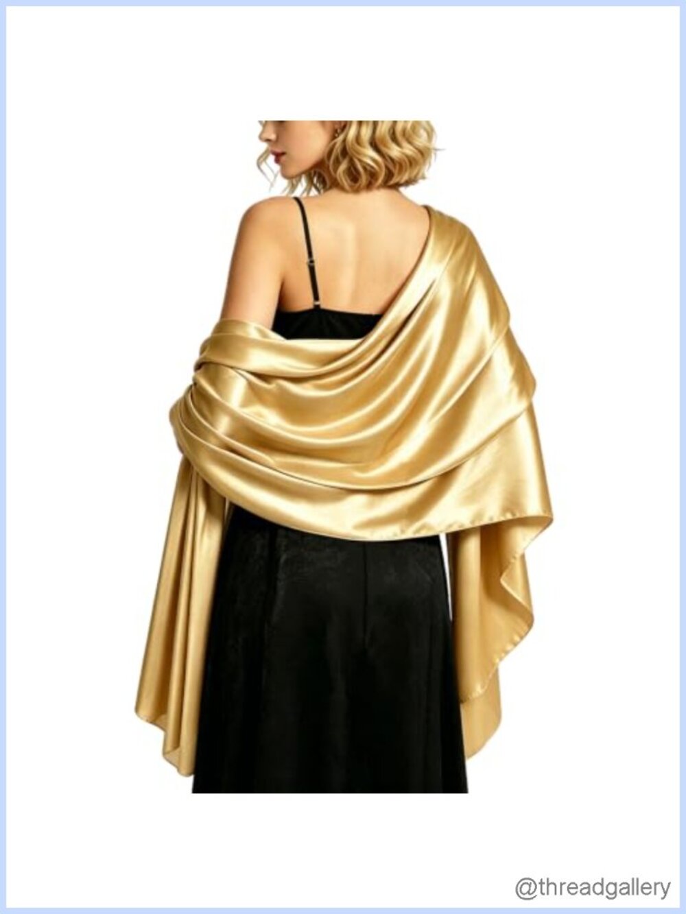 Satin Shawl Wrap Long Silky Formal Scarf for Women